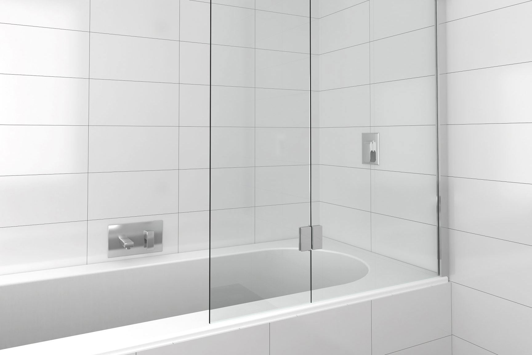 Frameless glass shower screen modern bathroom